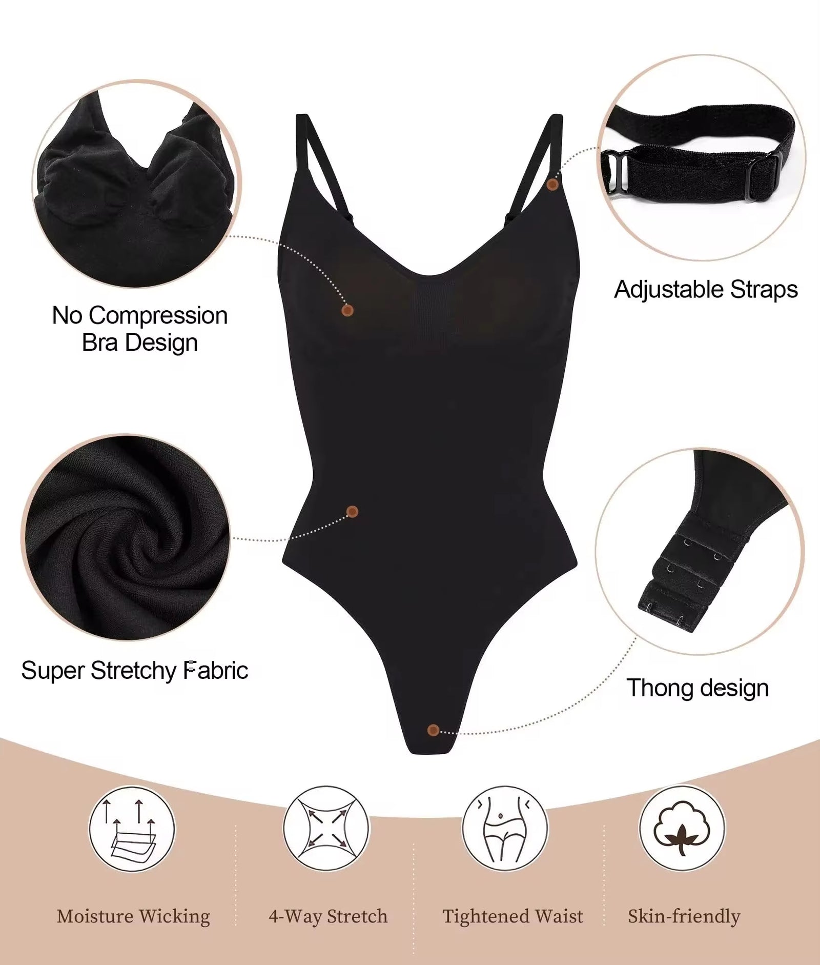 Original High Elastic Bodysuit for Women Tummy Control Shapewear Seamless Sculpting Thong Body Shaper Slimmer Slimming Tank Top