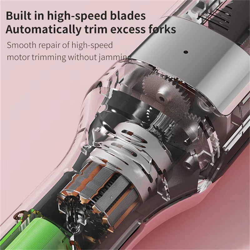 Hair Ends Trimmer Split Remover Dry Damaged Brittle Professional Automatic Trim Split for Women Cordless Hair Cutting Machine